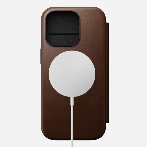 Nomad Modern Leather Folio w/MagSafe iPhone 16 Pro - Brown