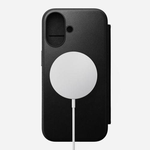 Nomad Modern Leather Folio w/MagSafe iPhone 16 - Black